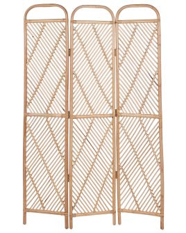 Folding Rattan 3 Panel Room Divider 106 x 180 cm Natural COSENZA