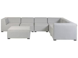 Left Hand 7 Seater Modular Garden Corner Sofa Set Light Grey AREZZO