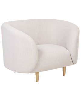 Fabric Armchair Beige and Gold LOEN