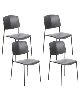 Set of 4 Dining Chairs Black ASTORIA
