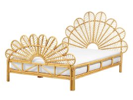 Rattan Peacock EU Double Bed Light Wood FLORENTINE