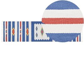 Cotton Kilim Runner Rug 80x300cm Multicolour