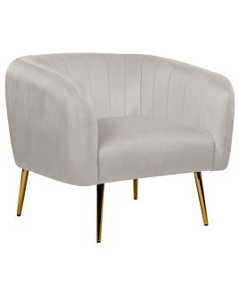 Velvet Armchair Light Grey LACONIA