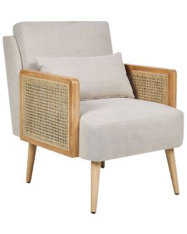 Fabric Armchair Light Beige ORUM