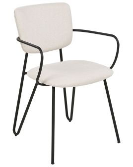 Set of 2 Fabric Dining Chairs Cream ELKO