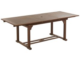 Extending Acacia Garden Dining Table 160/220 x 90 cm Dark Wood AMANTEA