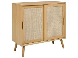 Rattan 2 Door Sideboard Light Wood HODGEN