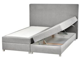 Fabric EU King Divan Bed Light Grey MINISTER