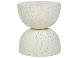 Accent Side Table White Terazzo Effect CAORIA