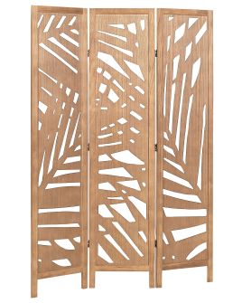 Wooden Folding 3 Panel Room Divider 170 x 122 cm Light Wood VERNAGO