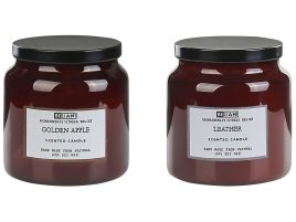 2 Soy Wax Scented Candles Golden Apple / Leather