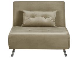 Velvet Single Sofa Bed Olive Green FARRIS
