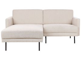 Right Hand 2 Seater Fabric Corner Sofa Beige BREDA