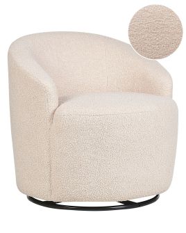 Boucle Swivel Armchair Beige DAVIK