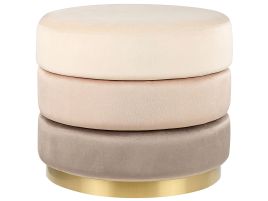 Velvet Pouffe Beige LOUIN