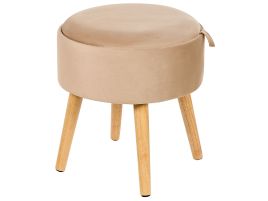 Velvet Storage Stool Beige NEELY