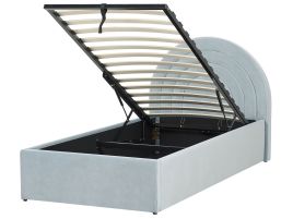 Velvet EU Single Size Ottoman Bed Light Blue ANET