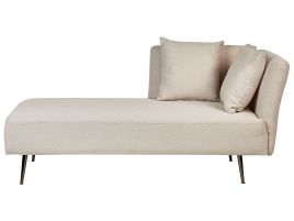 Right Hand Fabric Chaise Lounge Beige RIOM