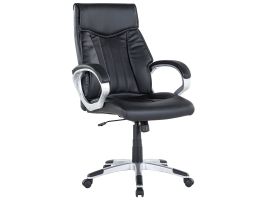 Faux Leather Executive Chair Black TRIUMPH