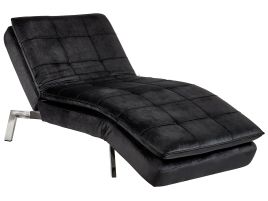 Velvet Chaise Lounge Black LOIRET