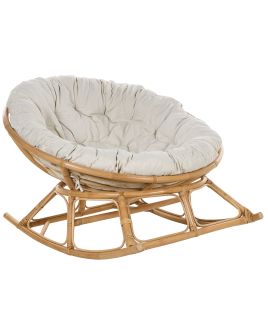 Rattan Rocking Chair Natural and Light Beige ORVIETO