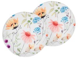 Set of 2 Outdoor Cushions Floral Pattern âŒ€ 40 cm Multicolour MONESI