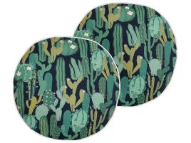 Set of 2 Outdoor Cushions Cactus Pattern âŒ€ 40 cm Green BUSSANA