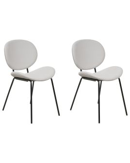 Set of 2 Velvet Dining Chairs Light Grey LUANA