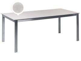 Garden Dining Table Glass Top 180 x 90 cm White COSOLETO