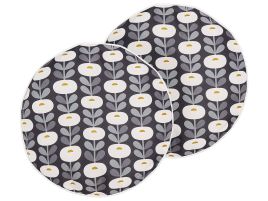 Set of 2 Outdoor Cushions Geometric Pattern âŒ€ 40 cm Grey VALSORDA