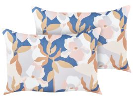 Set of 2 Outdoor Cushions Floral Pattern 40 x 60 cm Multicolour VEREZZI