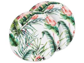 Set of 2 Outdoor Cushions Flamingo Pattern ⌀ 40 cm Multicolour ELLERA