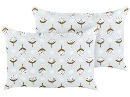 Set of 2 Outdoor Cushions Geometric Pattern 40 x 60 cm Light Green CUNEO