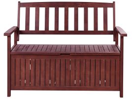 Acacia Wood Garden Bench with Storage 120 cm Mahogany Brown SOVANA