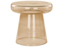 Glass Side Table Golden Brown CALDERA