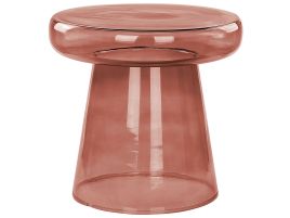 Glass Side Table Dark Red CALDERA