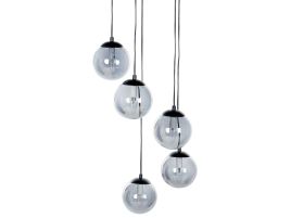5 Light Glass Pendant Lamp Black NOEL