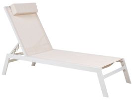 Aluminium Reclining Sun Lounger Beige CATANIA II