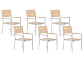 Set of 6 Garden Chairs Beige COMO