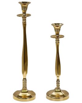 Set of 2 Metal Candelsticks Gold