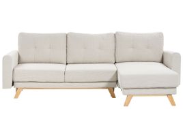 Left Hand Fabric Corner Sofa Beige SIRO