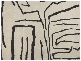 Area Rug 300x400cm Beige and Black