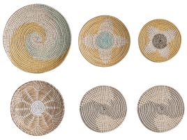Set of 6 Seagrass Wall Decor Multicolour BACNINH