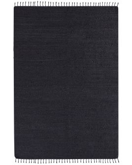 Jute Area Rug 160x230cm Black