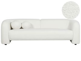 3 Seater Boucle Sofa White LEIREN