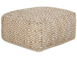 Pouffe Beige and White MASKI