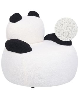 Kids Boucle Armchair Panda White and Black VIBY