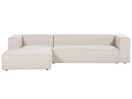 Right Hand 3 Seater Corner Sofa Beige VERNON