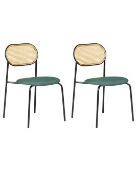 Set of 2 Metal Dining Chairs Black ADAVER