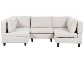 5-Seater Modular Fabric Sofa Light Beige UNSTAD
